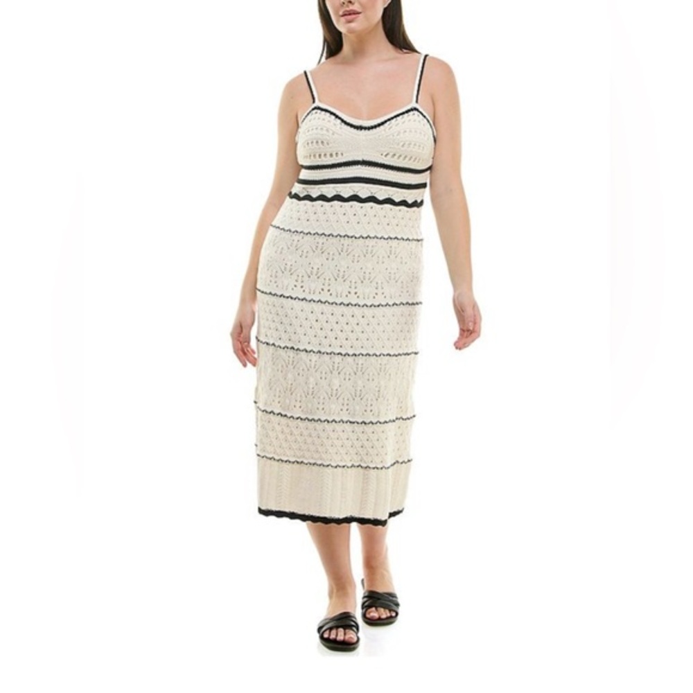 NEW…Nicole Miller Crochet Skinny Strap Dress